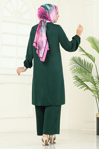 moda selvim طقم زيتي 456DVL817 - Thumbnail