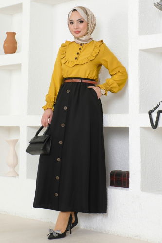 moda selvim Combined 4571AL357 Mustard & Black - Thumbnail