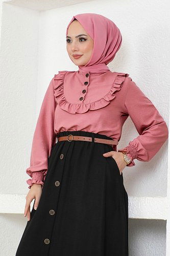 moda selvim طقم وردي واسود 4571AL357 - Thumbnail