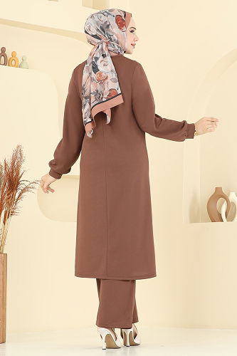 moda selvim طقم بني 457DVL817 - Thumbnail