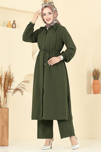 moda selvim طقم اخضر عفني 458DVL817 - Thumbnail