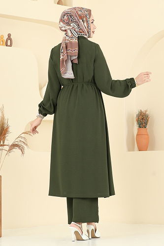 moda selvim طقم اخضر عفني 458DVL817 - Thumbnail