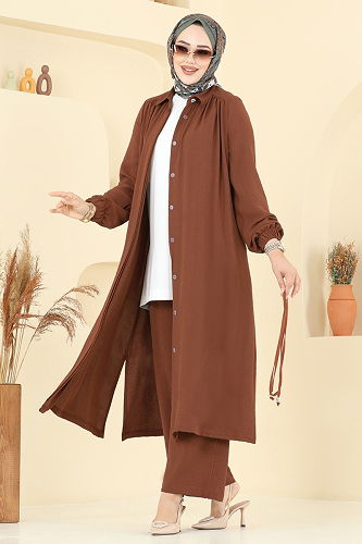 moda selvim طقم عسلي 458DVL817 - Thumbnail