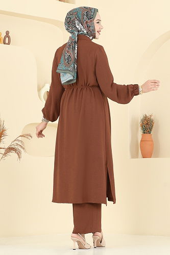 moda selvim طقم عسلي 458DVL817 - Thumbnail