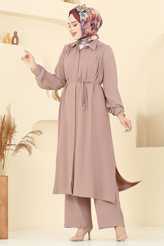 moda selvim طقم بيج 458DVL817 - Thumbnail