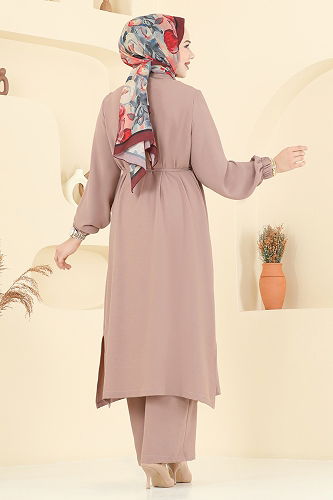 moda selvim طقم بيج 458DVL817 - Thumbnail