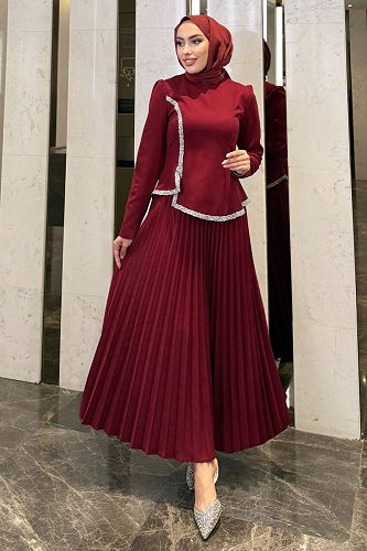 moda selvim Combined 4665ALGK1170 Burgundy - Thumbnail