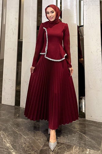 moda selvim Combined 4665ALGK1170 Burgundy - Thumbnail