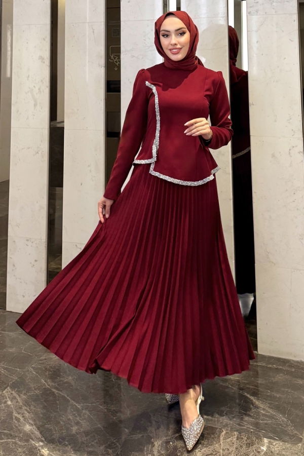 Modaselvim الاطقم طقم خمري 4665ALGK1170