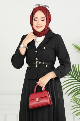 moda selvim طقم أسود 4702MP806 - Thumbnail