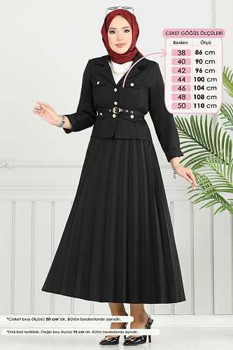 moda selvim طقم أسود 4702MP806 - Thumbnail