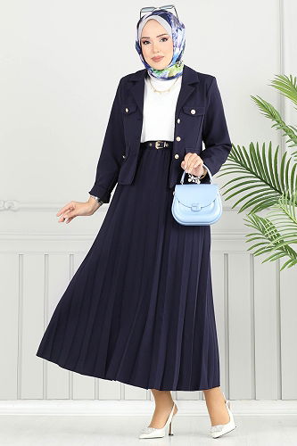 moda selvim طقم كحلي 4702MP806 - Thumbnail