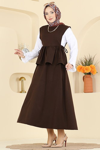 moda selvim طقم بني 4706ALGK1170 - Thumbnail