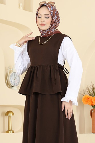 moda selvim طقم بني 4706ALGK1170 - Thumbnail