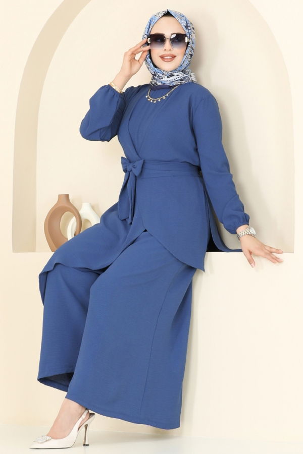 Modaselvim Hijab Combinations Combined 4743ZNK1009 Indigo