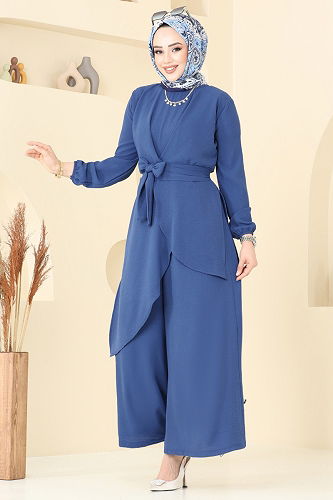 moda selvim طقم ازرق 4743ZNK1009 - Thumbnail