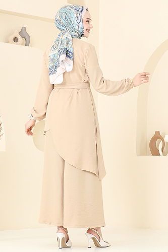 moda selvim طقم بيج 4743ZNK1009 - Thumbnail