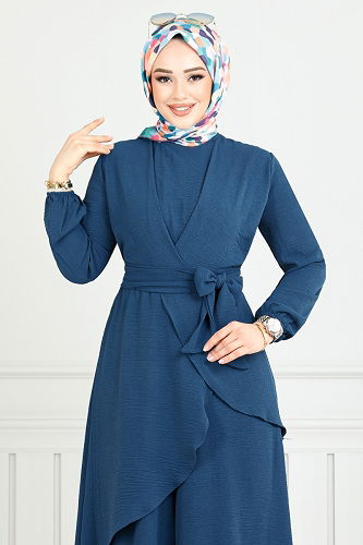 moda selvim طقم ازرق 4743ZNK903-M - Thumbnail