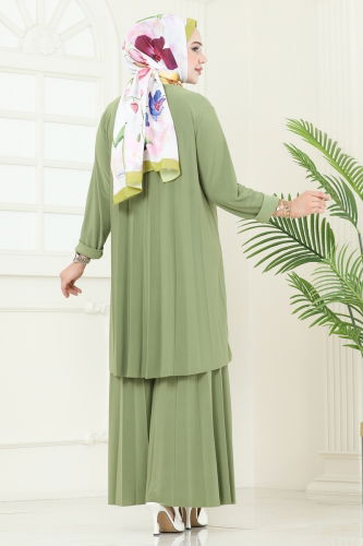 moda selvim طقم أخضر عشبي 5005AF553 - Thumbnail