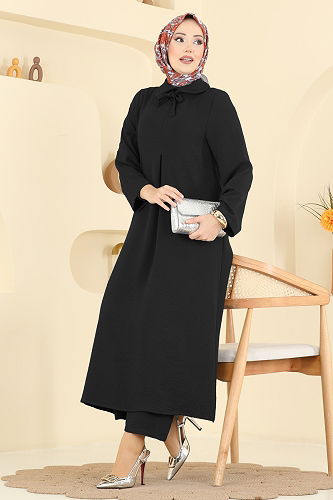 moda selvim طقم أسود 5007BM387 - Thumbnail