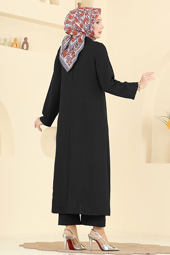 moda selvim طقم أسود 5007BM387 - Thumbnail