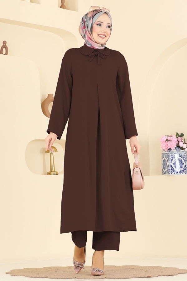 Modaselvim Hijab Combinations Combined 5007BM387 Brown