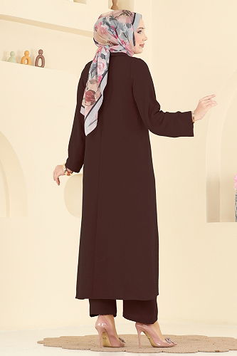moda selvim طقم بني 5007BM387 - Thumbnail