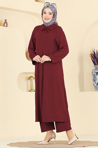 moda selvim Combined 5007BM387 Burgundy - Thumbnail