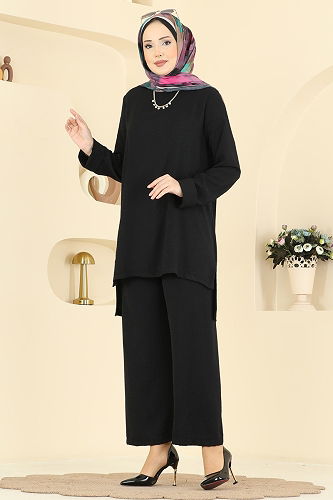 moda selvim طقم أسود 5008BM387 - Thumbnail