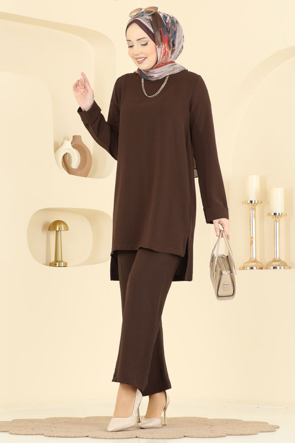 Modaselvim Hijab Combinations Combined 5008BM387 Brown
