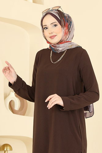 moda selvim طقم بني 5008BM387 - Thumbnail