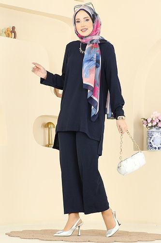 moda selvim طقم كحلي 5008BM387 - Thumbnail