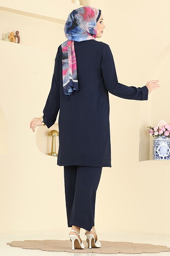 moda selvim طقم كحلي 5008BM387 - Thumbnail