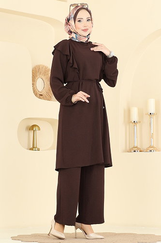 moda selvim طقم بني 5010MDA386 - Thumbnail