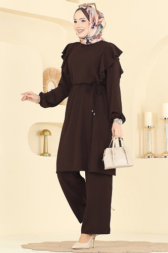 moda selvim طقم بني 5010MDA386 - Thumbnail