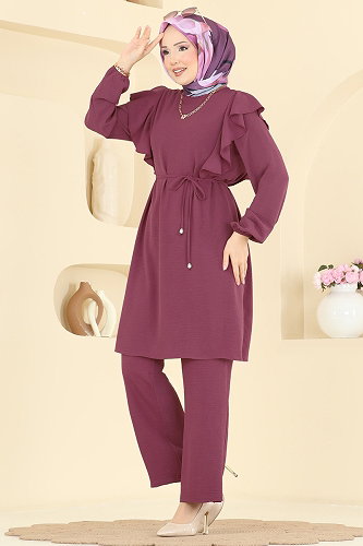 moda selvim طقم وردي غامق 5010MDA386 - Thumbnail