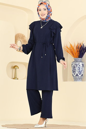 moda selvim طقم كحلي 5010MDA386 - Thumbnail