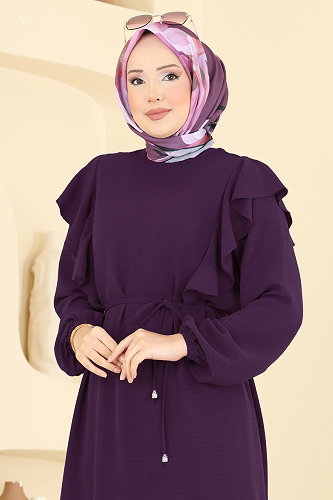 moda selvim طقم أرجواني 5010MDA386 - Thumbnail