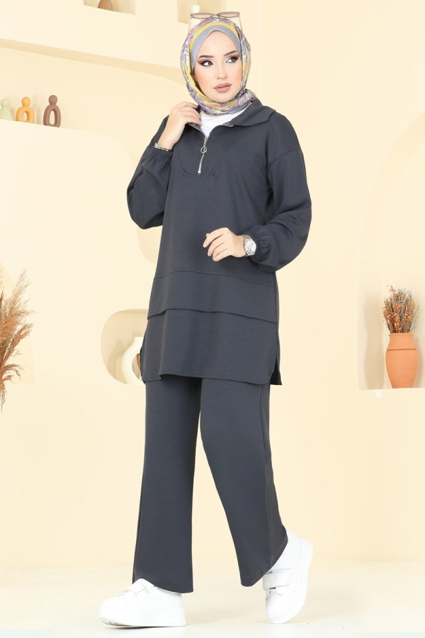 Modaselvim Hijab Combinations Combined 5017HBS856 Anthracite