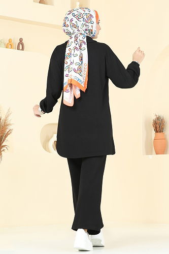 moda selvim طقم أسود 5017HBS856 - Thumbnail