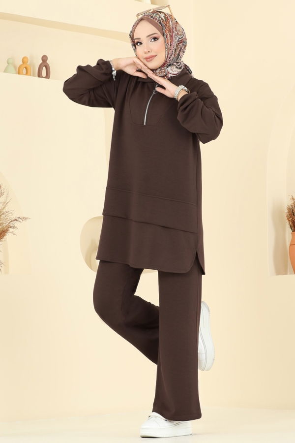 Modaselvim Hijab Combinations Combined 5017HBS856 Brown