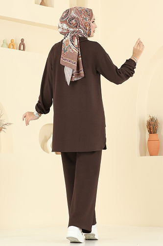 moda selvim طقم بني 5017HBS856 - Thumbnail