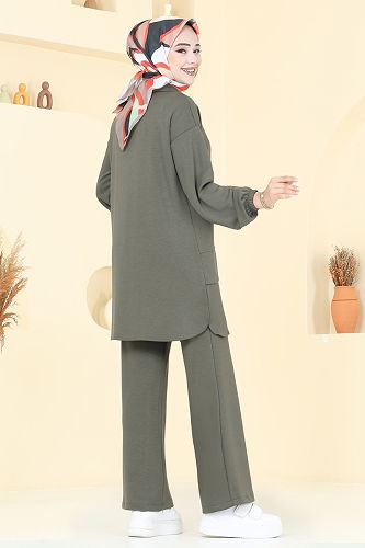 moda selvim طقم اخضر عفني 5017HBS856 - Thumbnail