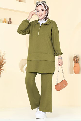 moda selvim Combined 5017HBS856 Oil Green - Thumbnail