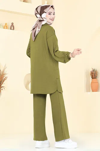 moda selvim طقم أخضر 5017HBS856 - Thumbnail