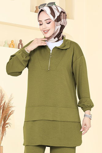 moda selvim طقم أخضر 5017HBS856 - Thumbnail