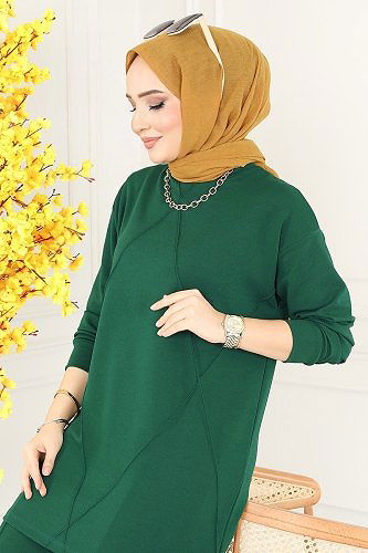 moda selvim طقم زيتي 5026TEG847 - Thumbnail