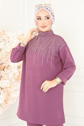 moda selvim Combined 5028TEG847 Dark Lilac - Thumbnail