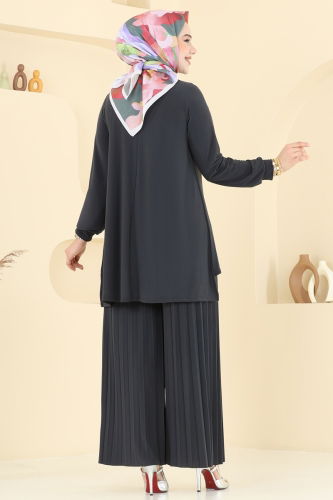 moda selvim طقم رمادي غامق 5033AF553 - Thumbnail