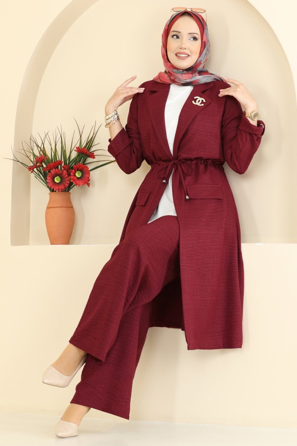 Modaselvim Hijab Combinations Combined 5038MP806 Burgundy